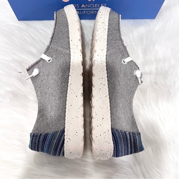 Jellypop Women's Comfort Carter Gray/Blue Canvas Slip On Loafer Shoes - Picture 5 of 7